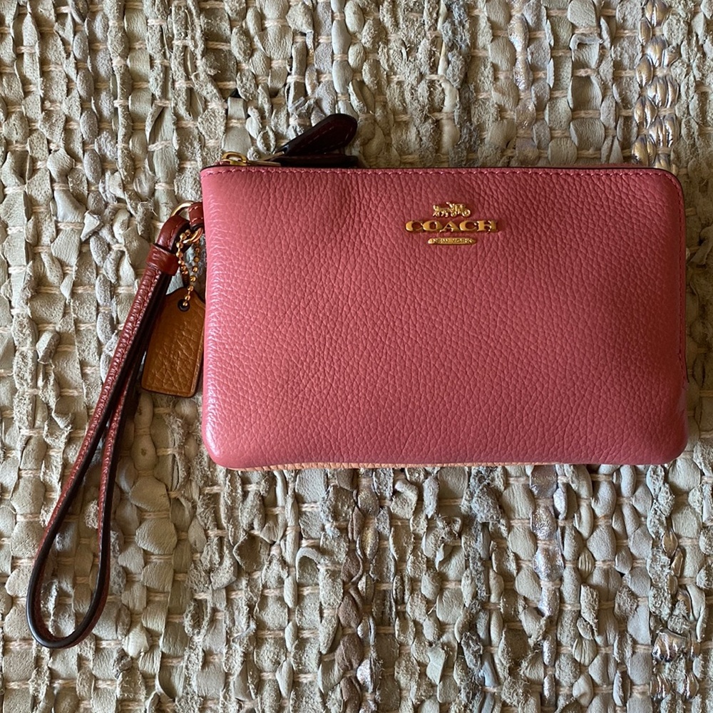 Coach Double pouch wallet colorblock
